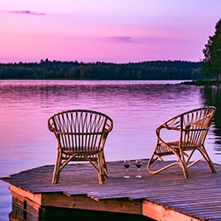 Watching the sunset at the lake